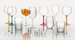 Glasses made from recycled polymers.
